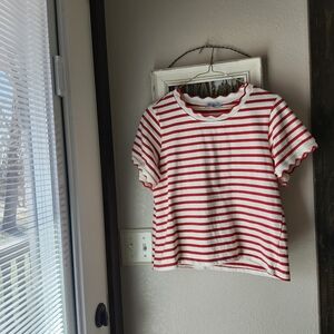 Red And White Striped Top